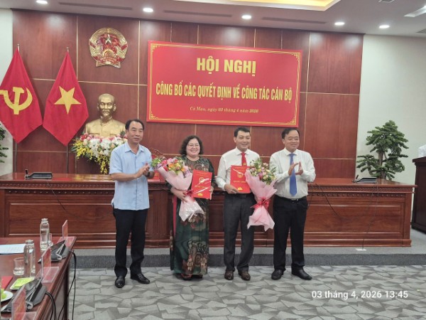 Đồng chí Hồ Thị Tuyết Nhung được bổ nhiệm Giám đốc Sở Tư pháp Cà Mau